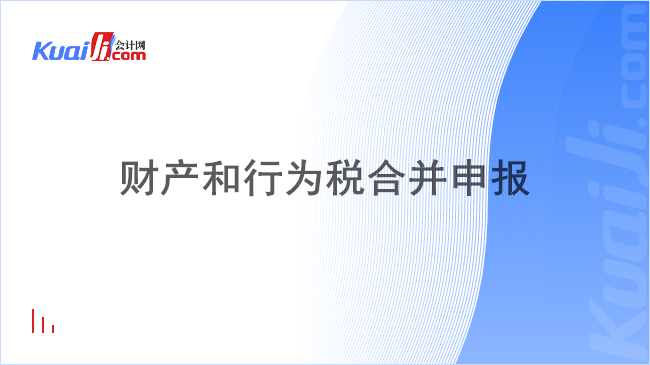 财产和行为税合并申报